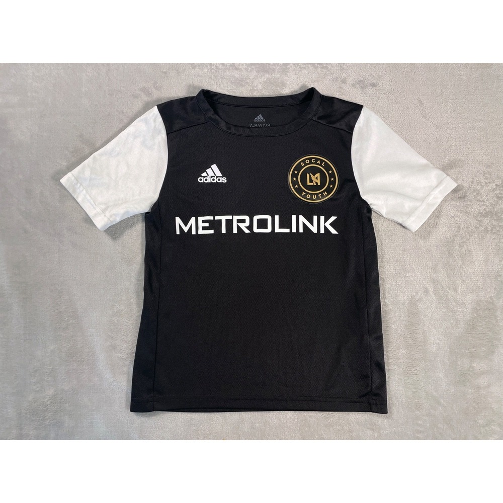 Adidas LAFC SoCal Youth Soccer Jersey Kids 7-8Y Black White Metrolink AEROREADY
